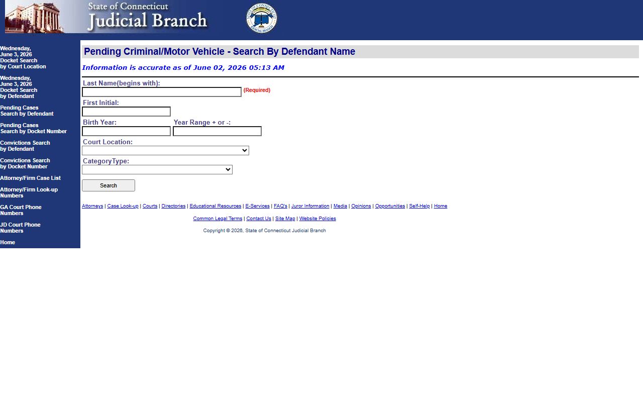 West Haven court records after arrest pending case search form