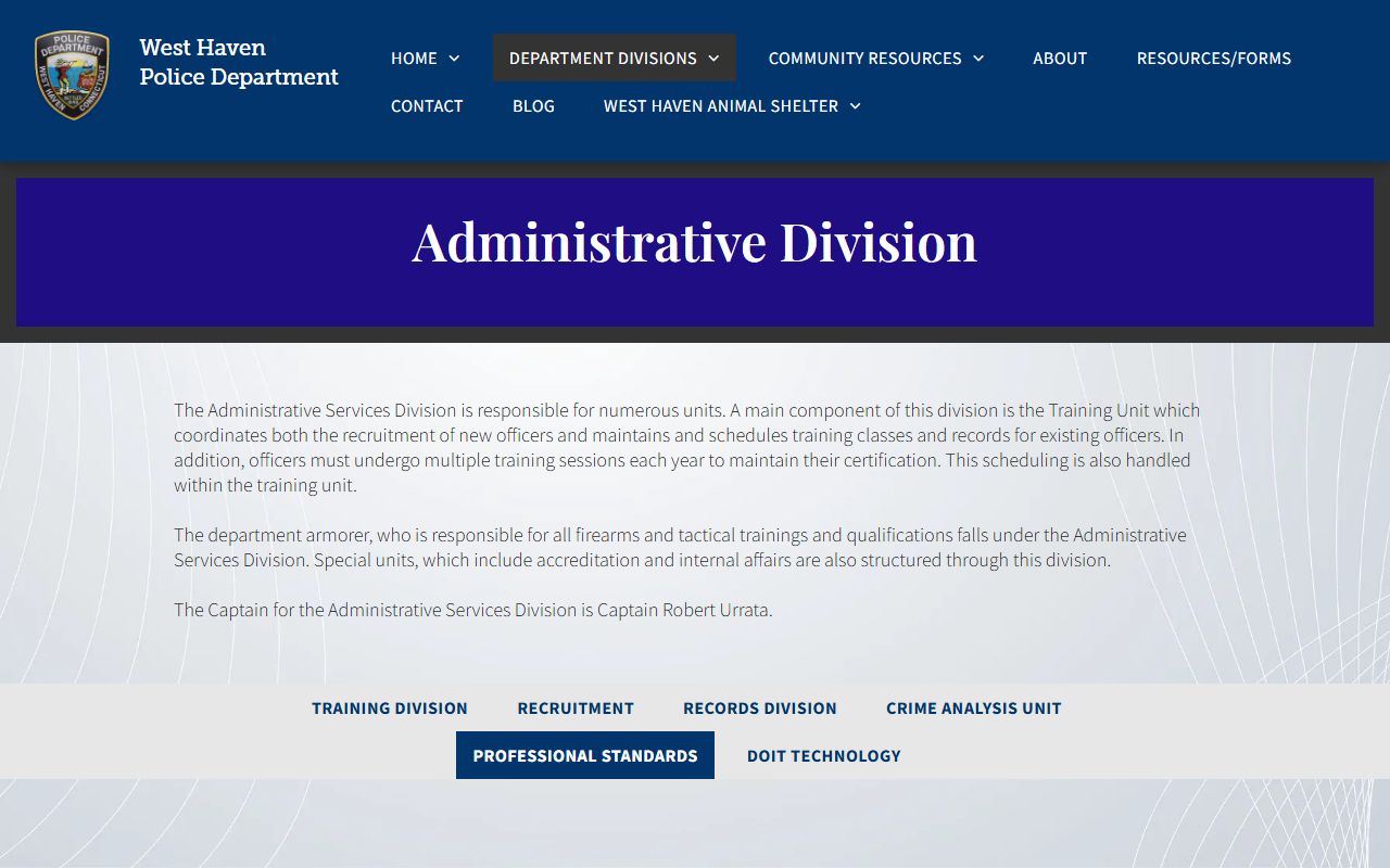 West Haven Police Department Records Division arrest records and FOI information